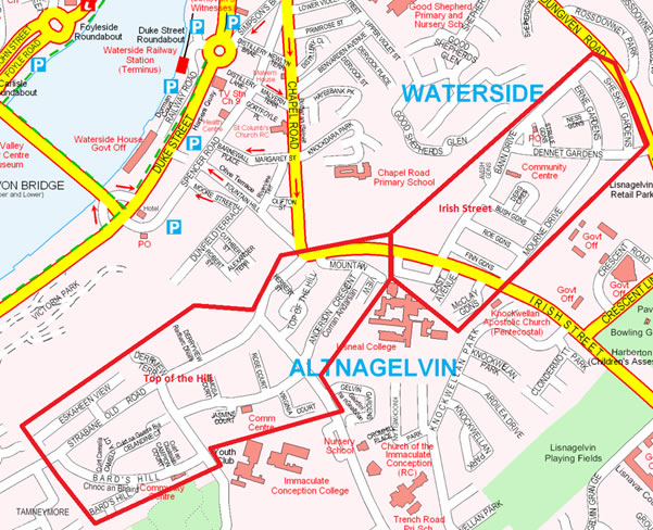 Derry Londonderry Neighbourhood map