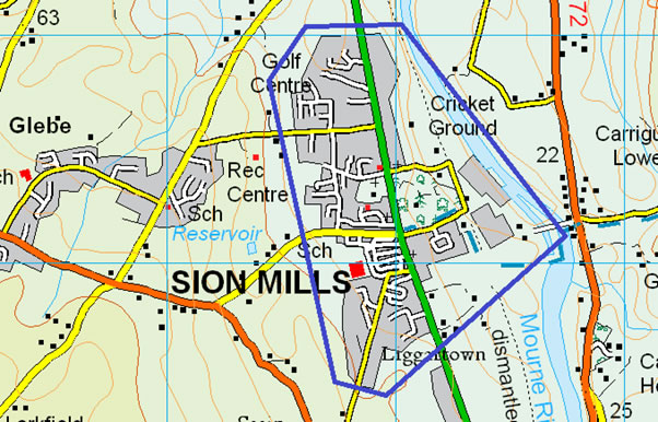 Sion Mills Neighbourhood map