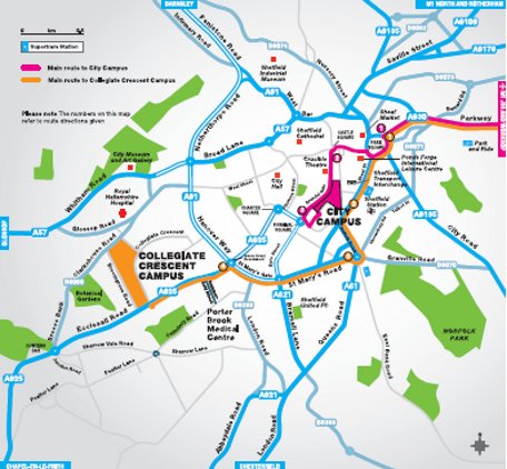 Map of Sheffield City Centre