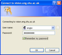 2) Password dialog for Http authentification.