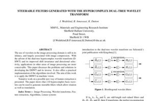 Conference article Steerable filters generated with the hypercomplex dual-tree wavelet transform (http://digitalcommons.shu.ac.uk/mmvl_papers/1/)
