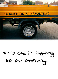 Photograph of a demolition truck