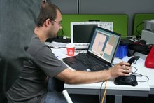  Janusz (PIAP) checking remote operation of the robot and image compression / acquisition (Oct 2009).
