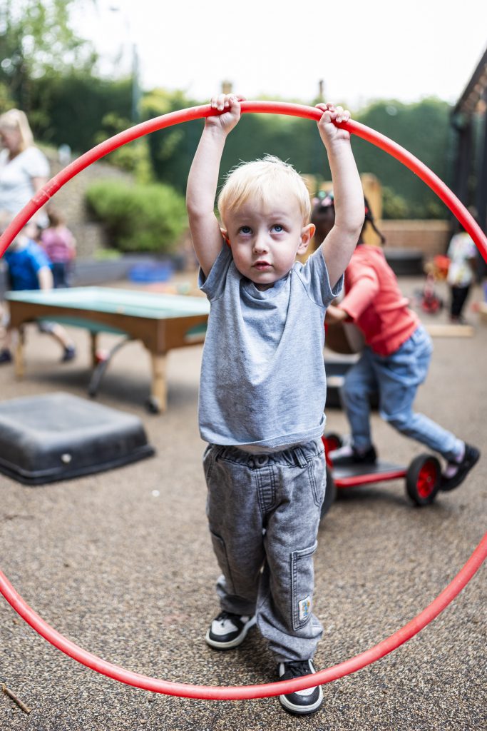 A child playing in a playground