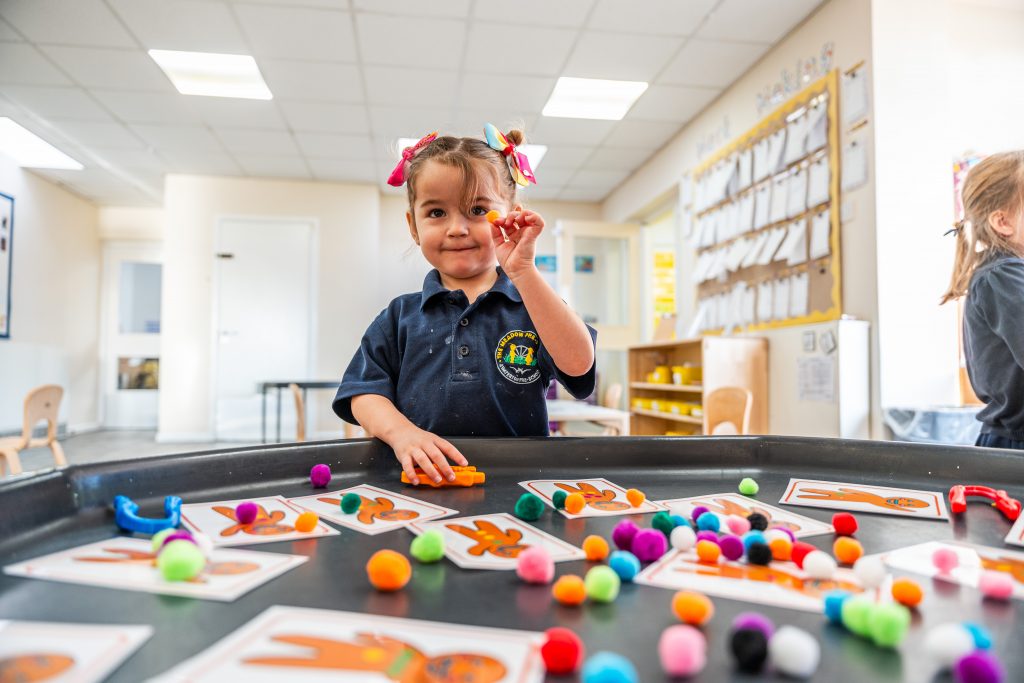 Child taking part in week 3 activity.