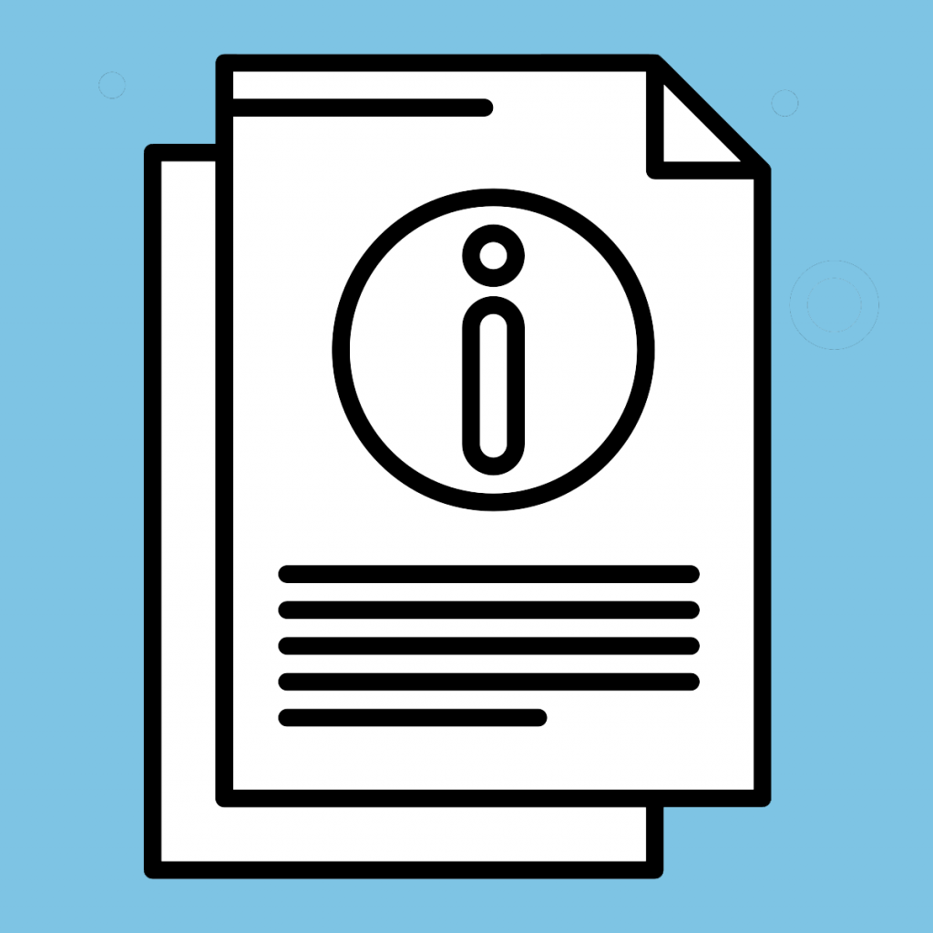A visual element showing a document icon