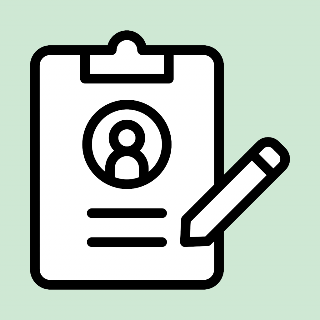 A visual element showing a document icon