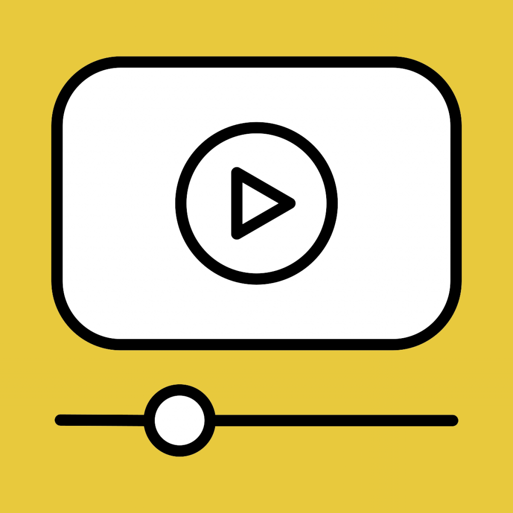 A visual element showing a video icon