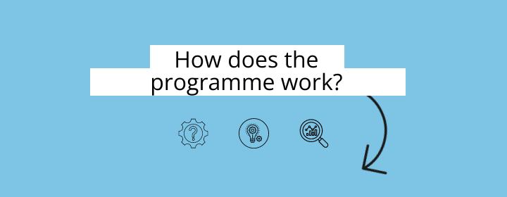 Visual box with the text: How does the programme work? 