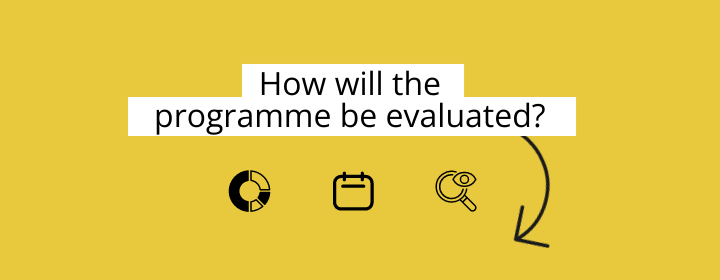 Visual box with the text: How will the programme be evaluated?